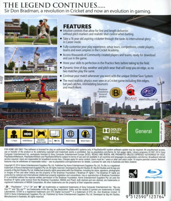 Don Bradman Cricket 14 dos