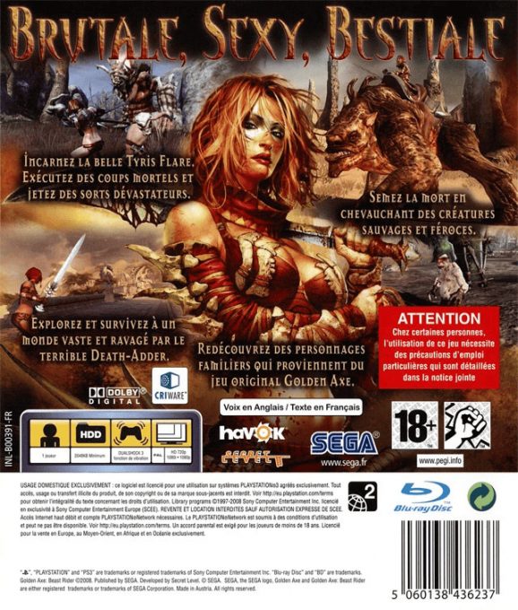Golden Axe : Beast Rider dos
