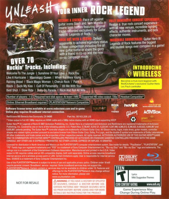 Guitar Hero III : Legends of Rock - Dos