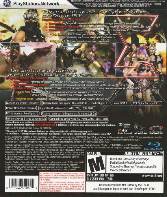 Ninja Gaiden Sigma 2 dos