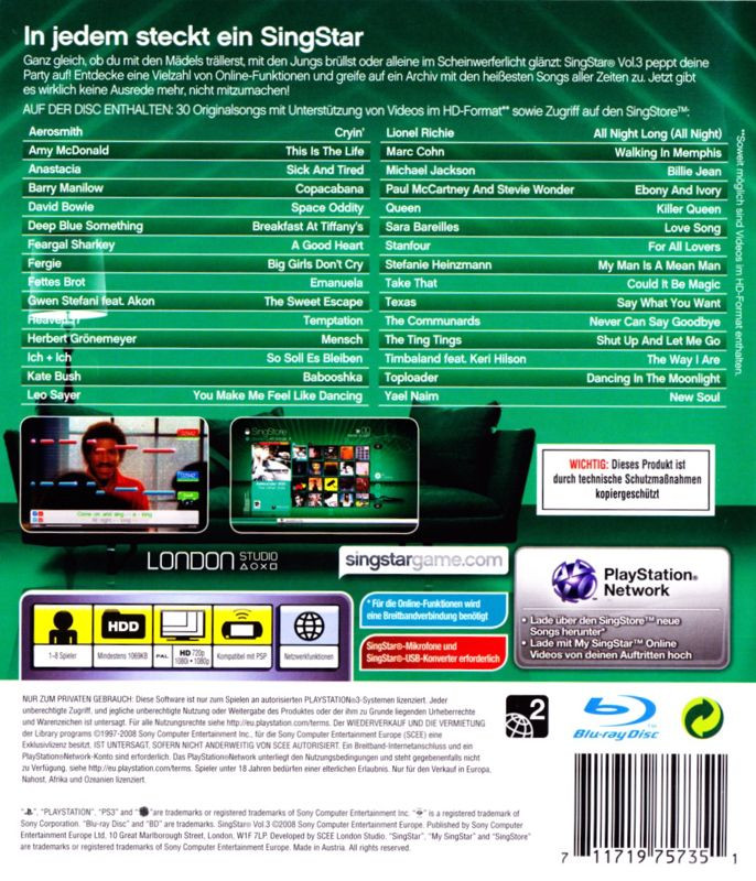 SingStar Vol. 3 dos