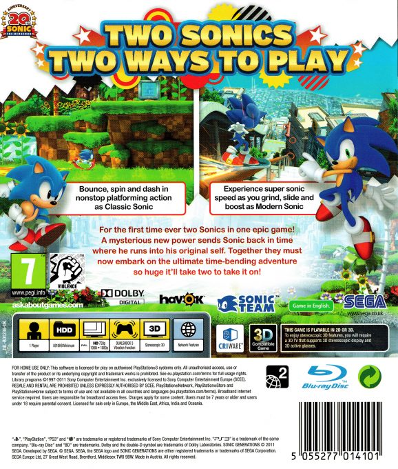 Sonic Generations dos