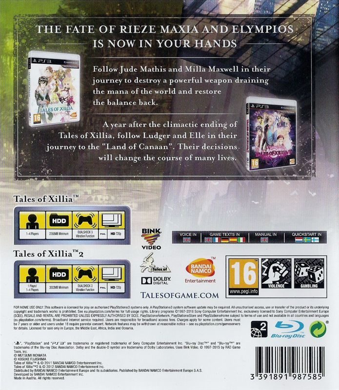 Tales of Xillia   Tales of Xillia 2 dos