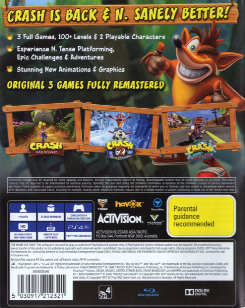 Crash Bandicoot - N. Sane Trilogy dos