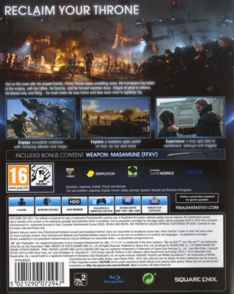 Final Fantasy 15 dos