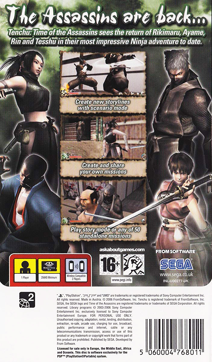 Tenchu : Time of the Assassins dos