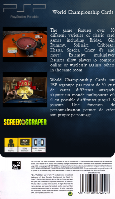 World Championship Cards dos