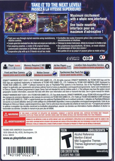 Dynasty Warriors Next - Dos