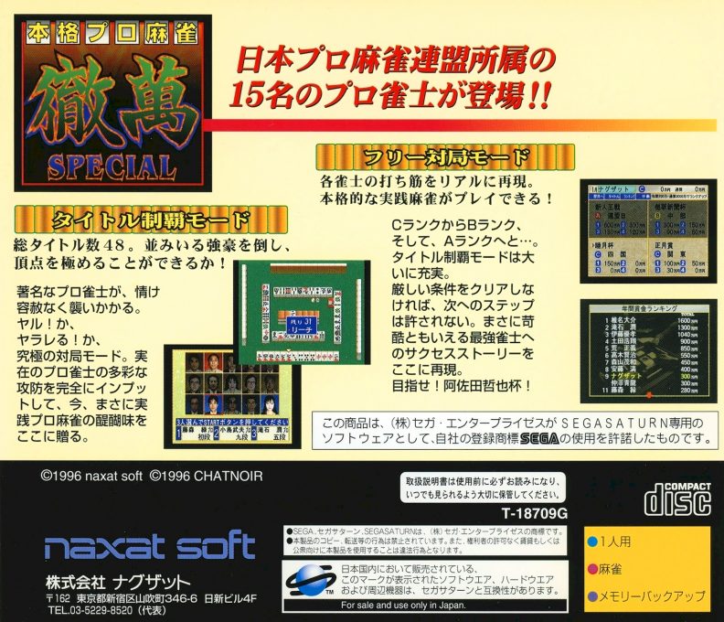 Honkaku Pro Mahjong - Tetsuman Special - Dos