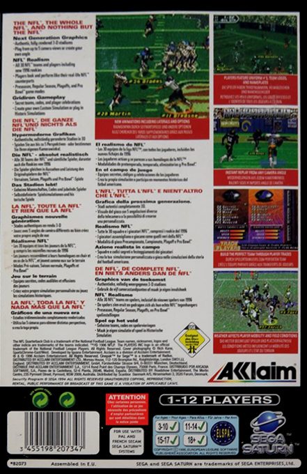 NFL Quarterback Club '96 - Dos