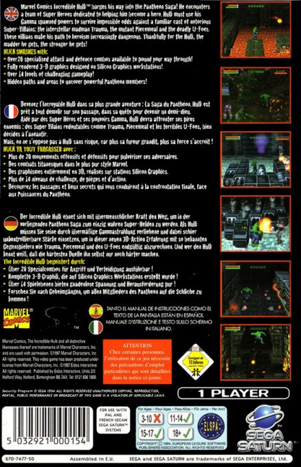 The Incredible Hulk : The Pantheon Saga - Dos