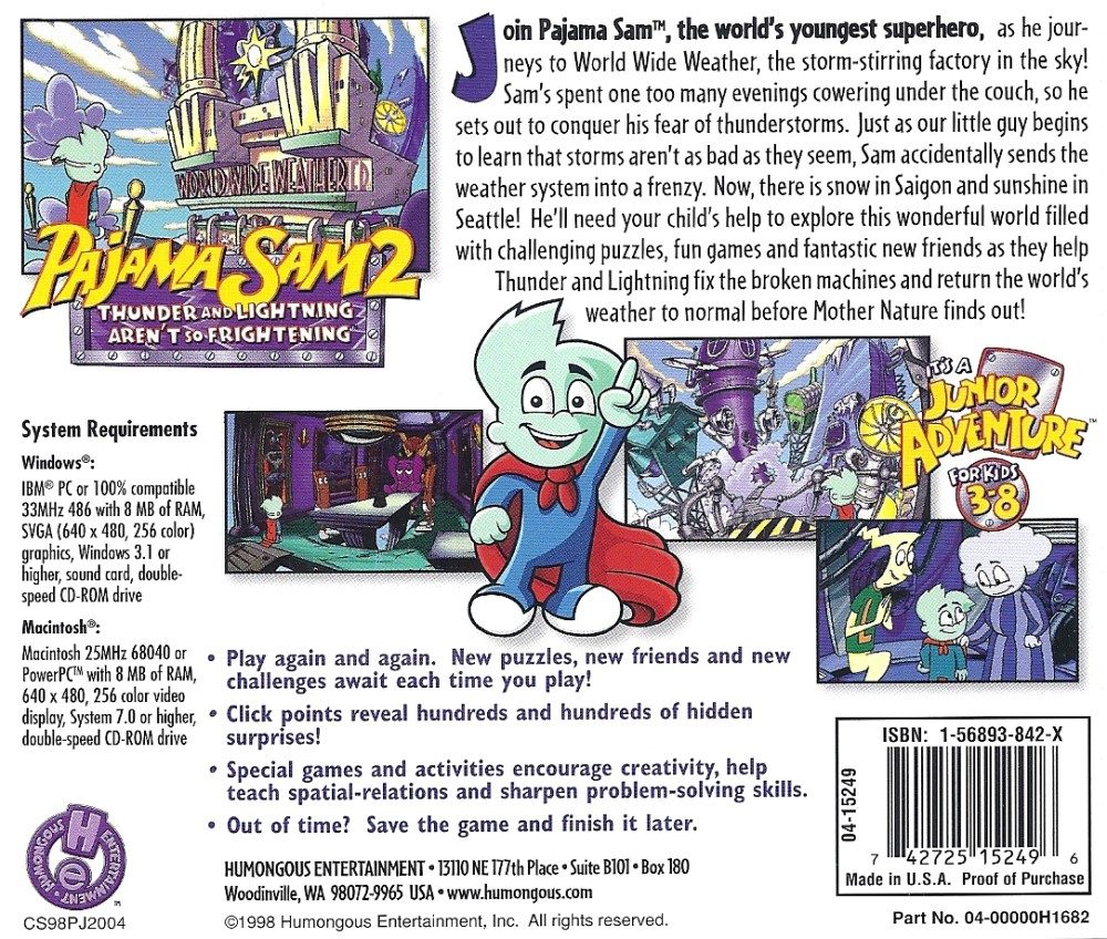 Pajama Sam 2 - Thunder And Lightning Aren't So Frightening - Dos