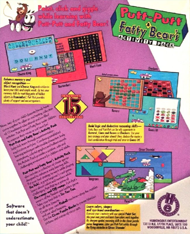 Putt-putt And Fatty Bear's Activity Pack - Dos