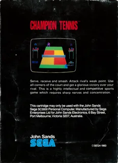 Champion Tennis - Dos