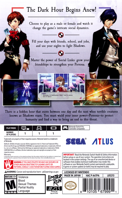 Persona 3 Portable - Dos