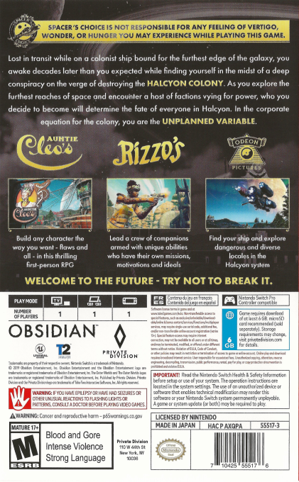 The Outer Worlds - Dos