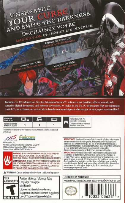 Ys IX: Monstrum Nox: Pact Edition - Dos