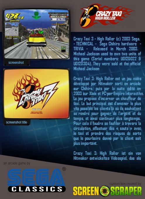 Crazy Taxi High Roller dos