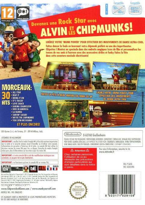 Alvin et Les Chipmunks 3 dos