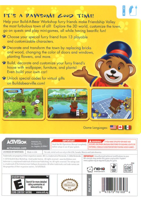 Build-a-bear Workshop dos