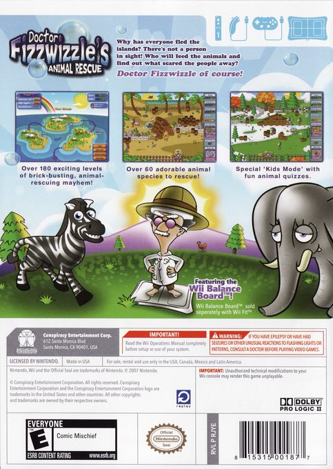 Doctor Fizzwizzle's Animal Rescue dos