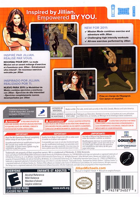 Jillian Michaels Fitness Ultimatum 2011 dos
