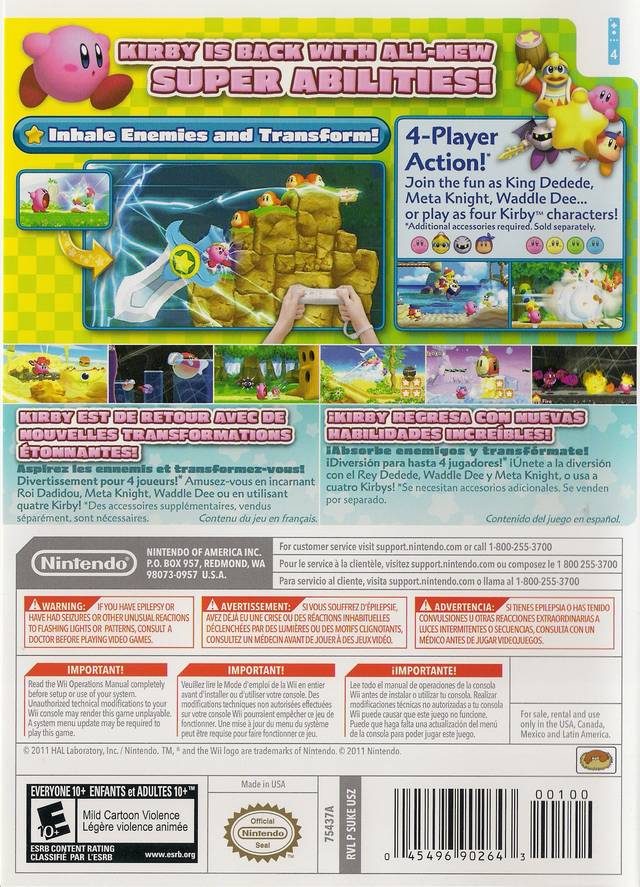 Kirby's Return to Dream Land dos