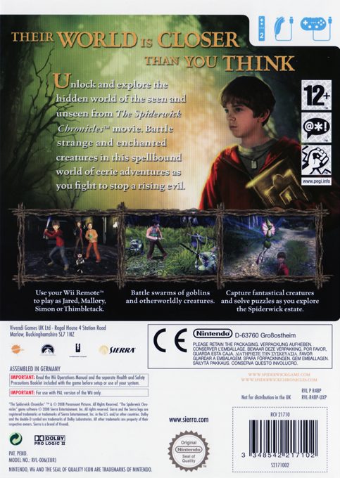 Les Chroniques De Spiderwick - Dos