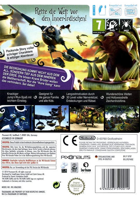 The Kore Gang : La Menace Intraterrestre - Dos