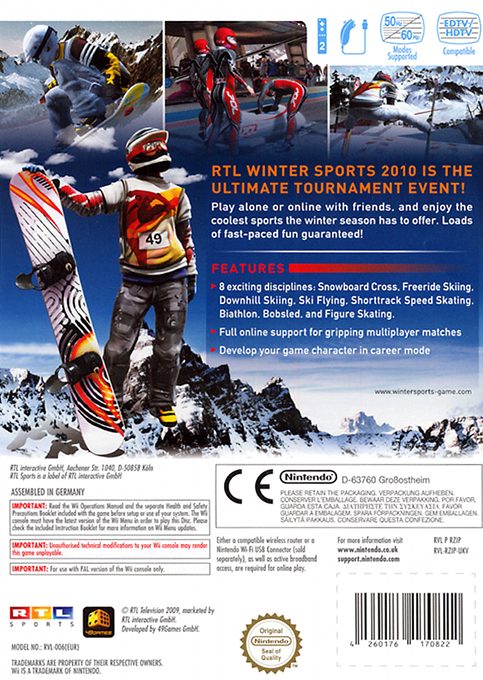 Winter Sports 2010 : The Great Tournament - Dos
