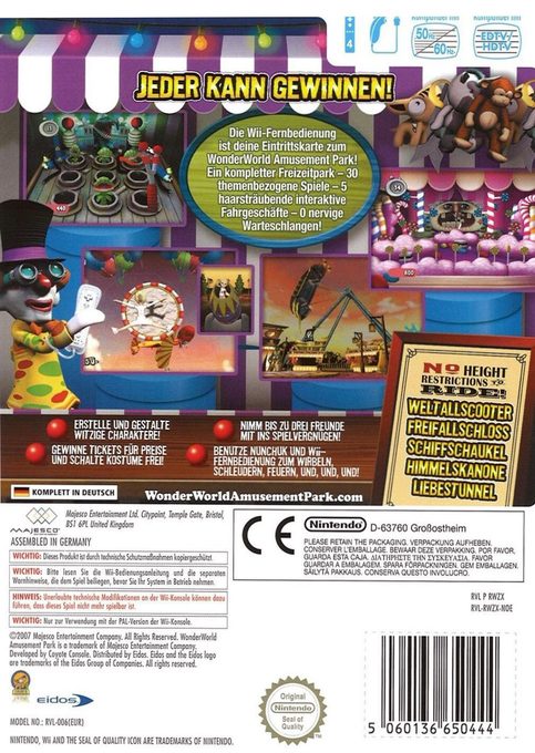 Wonder World Amusement Park - Dos