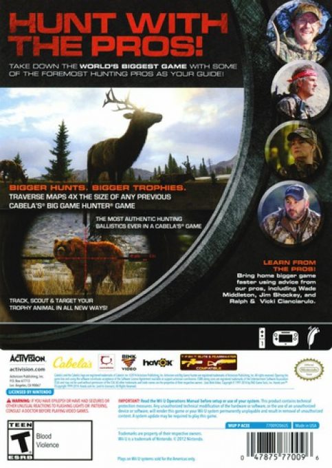 Cabela's Big Game Hunter : Pro Hunts dos