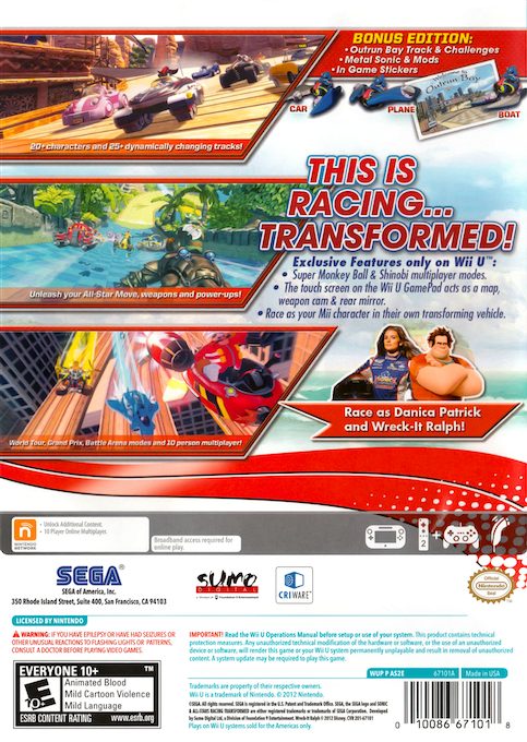 Sonic & All-Stars Racing Transformed dos