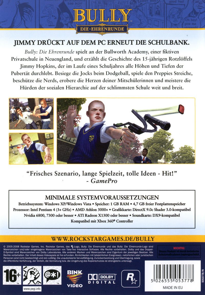Bully: Scholarship Edition - Dos