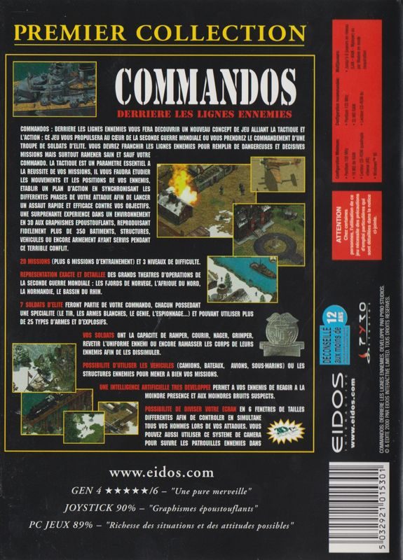 Commandos : Derrière les Lignes Ennemies dos