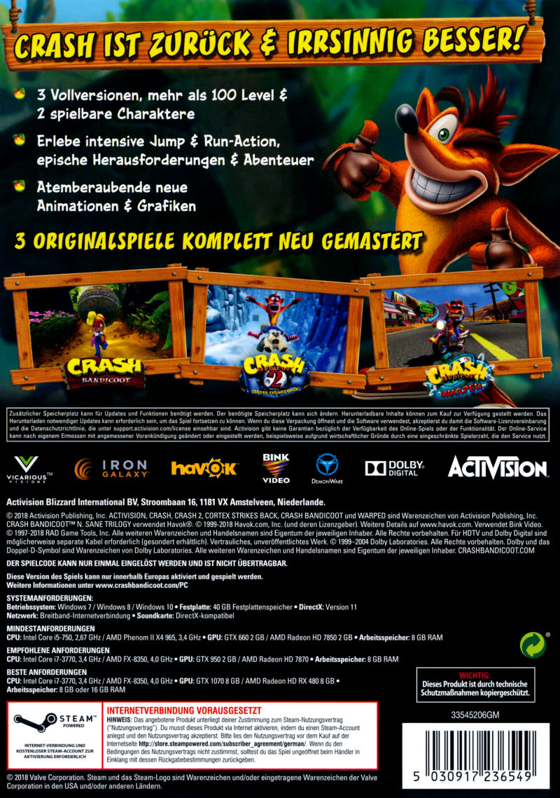 Crash Bandicoot: N. Sane Trilogy - Dos