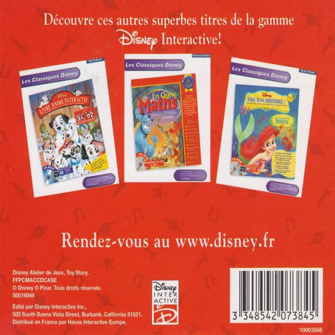 Disney's Toy Story Atelier de Jeux - Dos