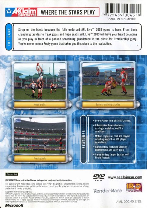 AFL Live 2003 dos
