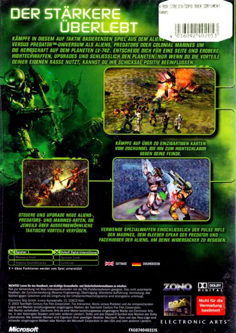 Aliens Versus Predator : Extinction dos