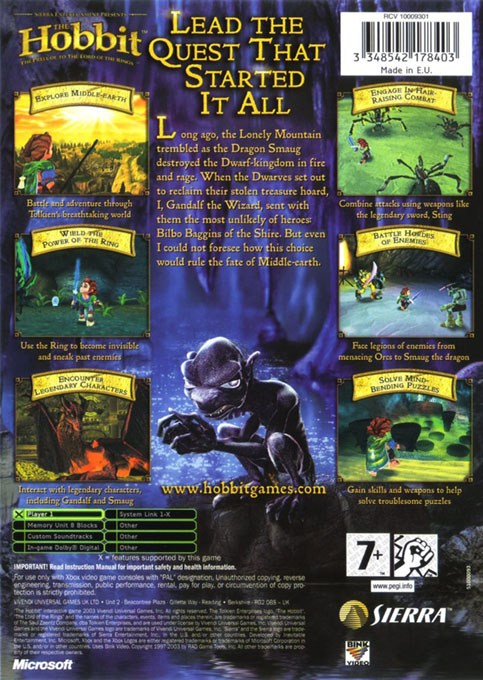 Bilbo Le Hobbit - Dos