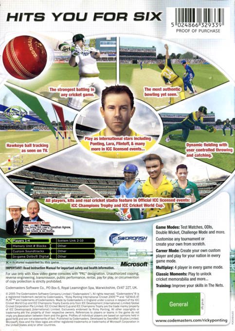 Brian Lara International Cricket 2005 dos