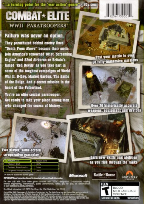 Combat Elite : WWII Paratroopers dos