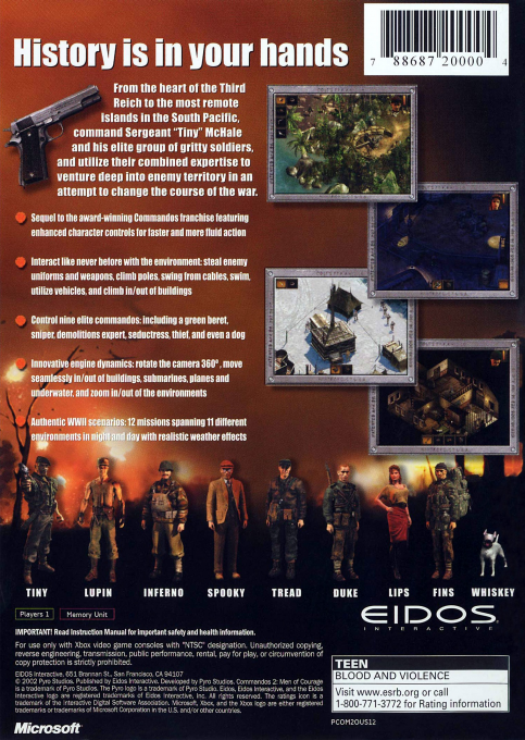 Commandos 2 : Men Of Courage - Dos