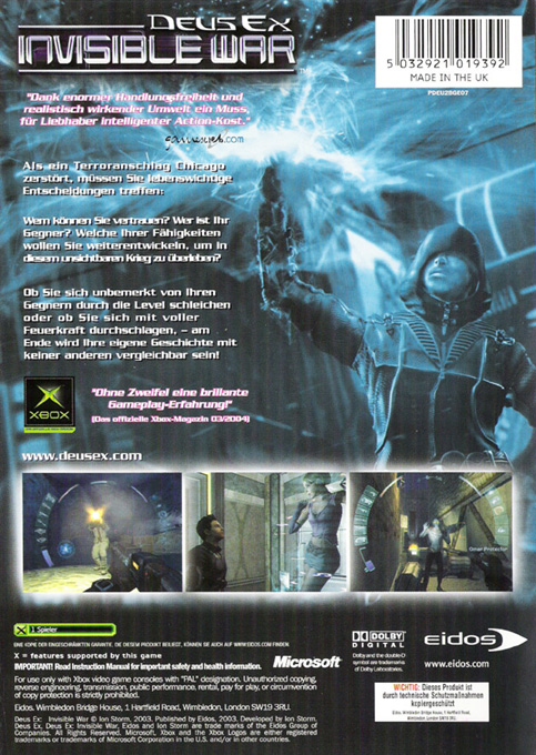 Deus Ex : Invisible War - Dos