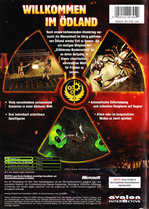 Fallout : Brotherhood of Steel - Dos