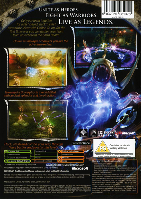 Gauntlet : Seven Sorrows - Dos