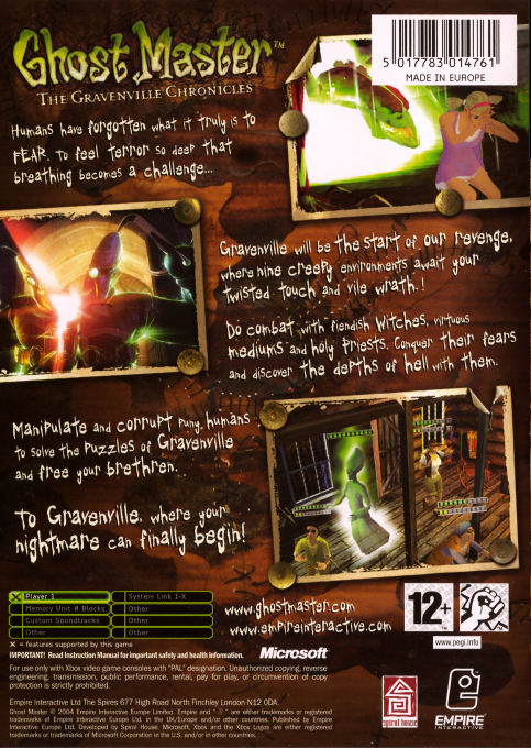 Ghost Master : Les Chroniques de Gravenville - Dos