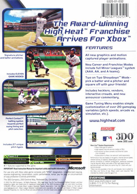 High Heat Major League Baseball 2004 dos
