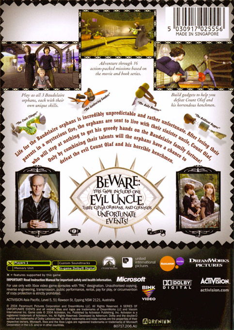 Les Désastreuses Aventures Des Orphelins Baudelaire - Dos