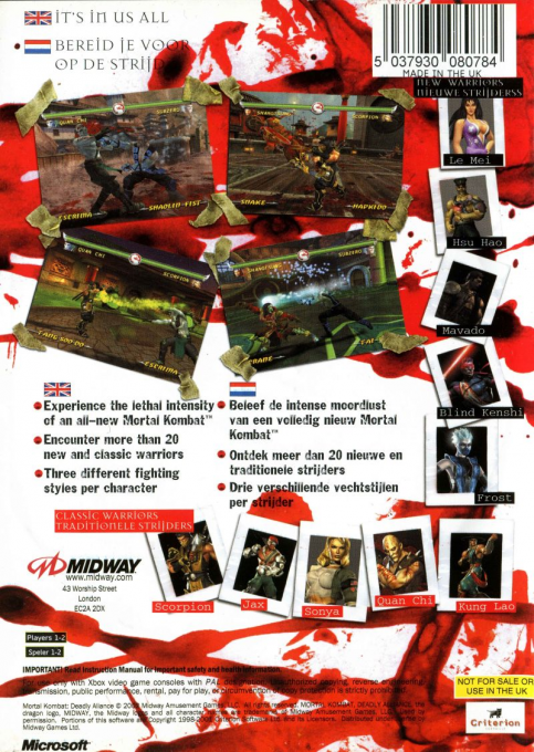 Mortal Kombat : Deadly Alliance - Dos